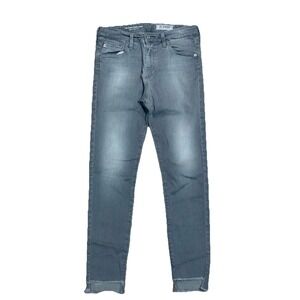 AG Adriano Goldschmied Farrah Skinny Ankle Jeans Womens 29 Gray Denim Cut‎ Hem